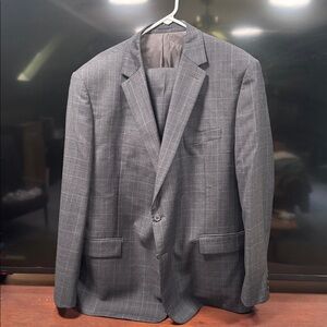 Ralph Lauren Charcoal Plaid Blazer. 50R. Pants 40x30